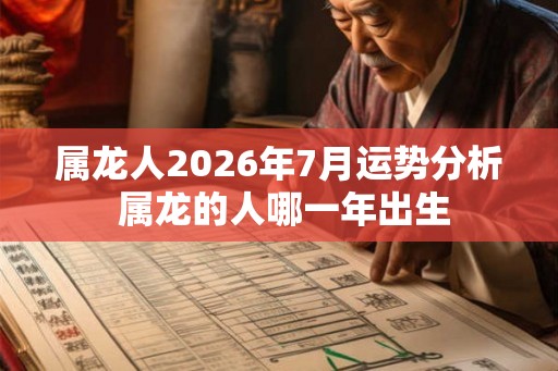 属龙人2026年7月运势分析 属龙的人哪一年出生