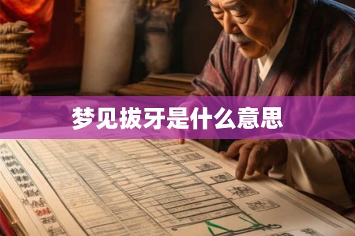 梦见拔牙是什么意思