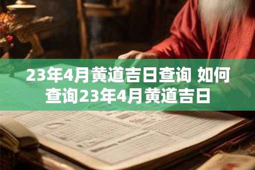 23年4月黄道吉日查询 如何查询23年4月黄道吉日 23年4月黄道吉日查询 如何查询23年4月黄道吉日