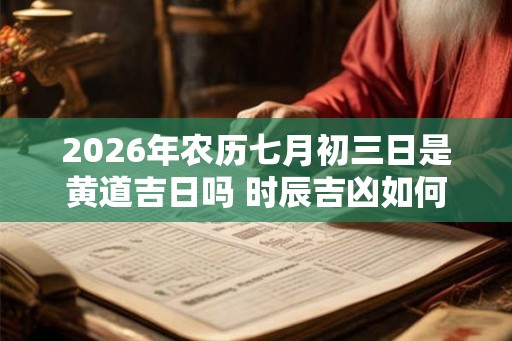 2026年农历七月初三日是黄道吉日吗 时辰吉凶如何