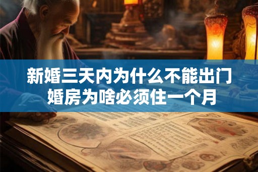 新婚三天内为什么不能出门 婚房为啥必须住一个月