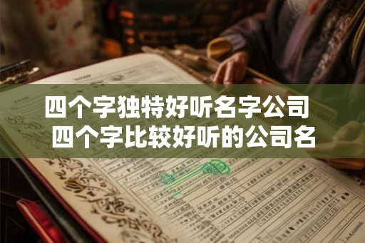 四个字独特好听名字公司  四个字比较好听的公司名