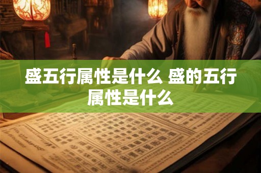 盛五行属性是什么 盛的五行属性是什么