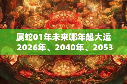 属蛇01年未来哪年起大运 2026年、2040年、2053年