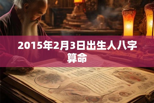 2015年2月3日出生人八字算命