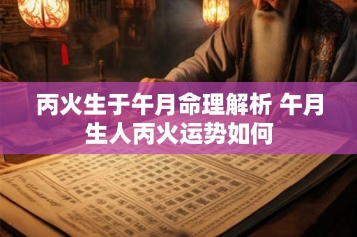 丙火生于午月命理解析 午月生人丙火运势如何