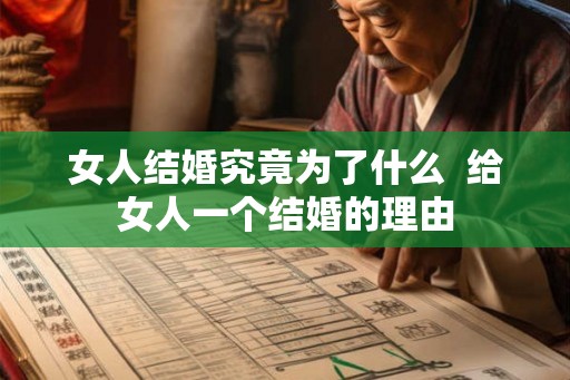 女人结婚究竟为了什么  给女人一个结婚的理由