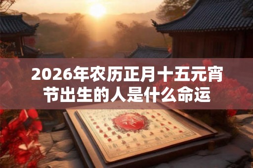 2026年农历正月十五元宵节出生的人是什么命运 2026年农历正月十五元宵节出生的人是什么命运