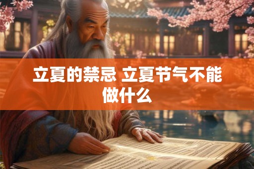 立夏的禁忌 立夏节气不能做什么