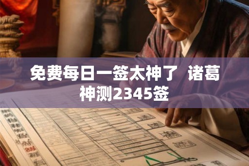 免费每日一签太神了  诸葛神测2345签