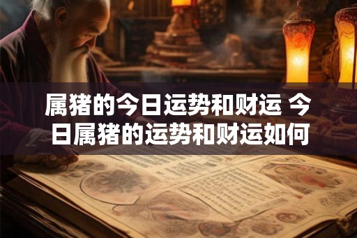 属猪的今日运势和财运 今日属猪的运势和财运如何