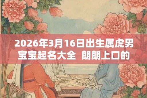 2026年3月16日出生属虎男宝宝起名大全  朗朗上口的男孩名字
