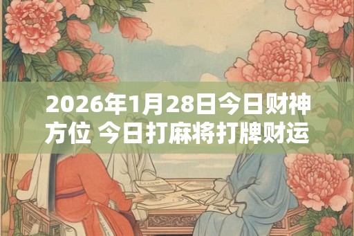 2026年1月28日今日财神方位 今日打麻将打牌财运方位