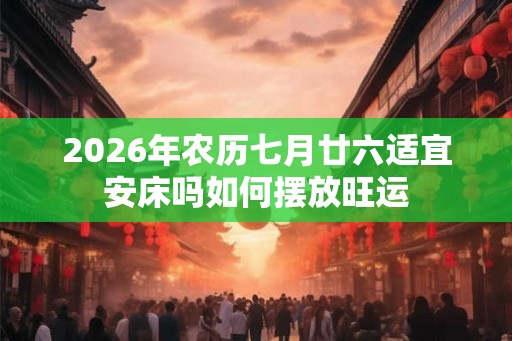 2026年农历七月廿六适宜安床吗如何摆放旺运