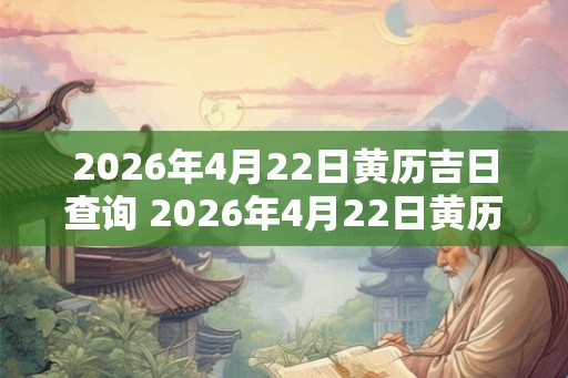 2026年4月22日黄历吉日查询 2026年4月22日黄历宜忌