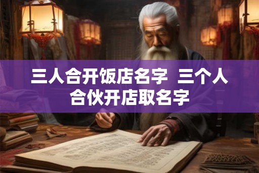 三人合开饭店名字  三个人合伙开店取名字