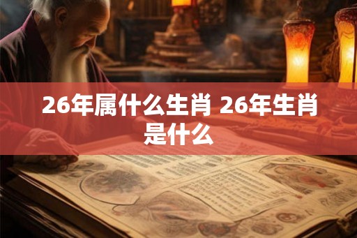 26年属什么生肖 26年生肖是什么