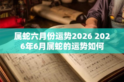 属蛇六月份运势2026 2026年6月属蛇的运势如何
