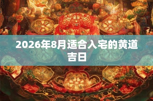 2026年8月适合入宅的黄道吉日