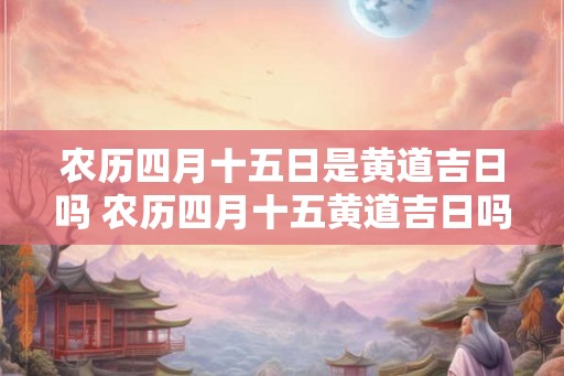 农历四月十五日是黄道吉日吗 农历四月十五黄道吉日吗