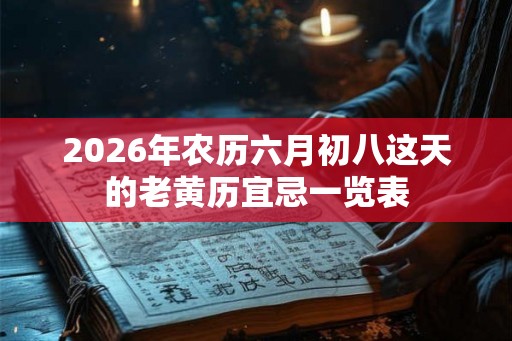 2026年农历六月初八这天的老黄历宜忌一览表 2026年农历六月初八这天的老黄历宜忌一览表