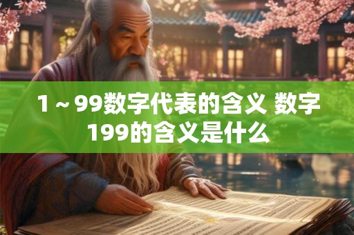 1～99数字代表的含义 数字199的含义是什么