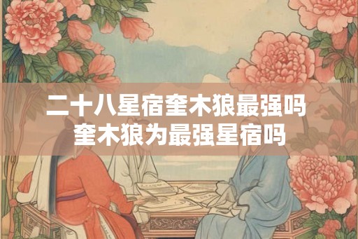 二十八星宿奎木狼最强吗 奎木狼为最强星宿吗