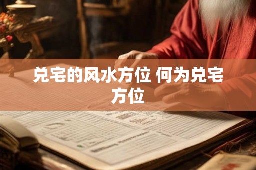 兑宅的风水方位 何为兑宅方位 兑宅的风水方位 何为兑宅方位