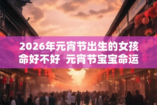 2026年元宵节出生的女孩命好不好  元宵节宝宝命运解析