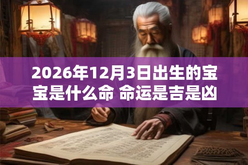 2026年12月3日出生的宝宝是什么命 命运是吉是凶