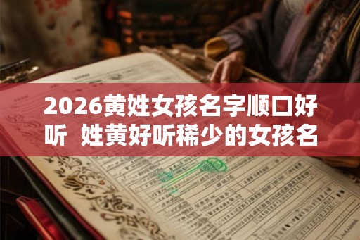 2026黄姓女孩名字顺口好听  姓黄好听稀少的女孩名字