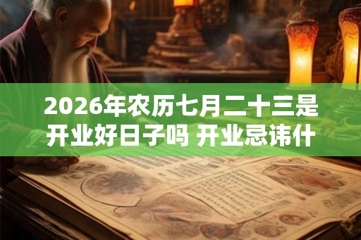 2026年农历七月二十三是开业好日子吗 开业忌讳什么