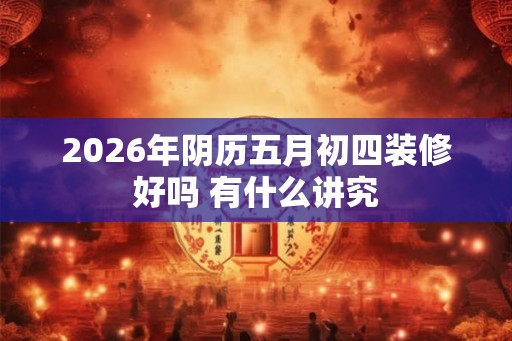 2026年阴历五月初四装修好吗 有什么讲究 2026年阴历五月初四装修好吗 有什么讲究