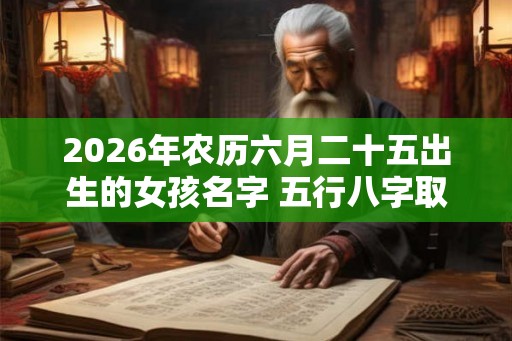 2026年农历六月二十五出生的女孩名字 五行八字取名