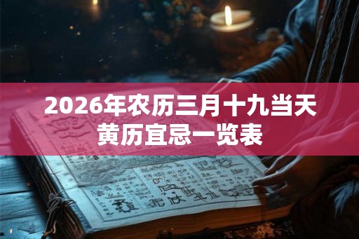 2026年农历三月十九当天黄历宜忌一览表