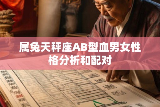 属兔天秤座AB型血男女性格分析和配对 属兔天秤座AB型血男女性格分析和配对