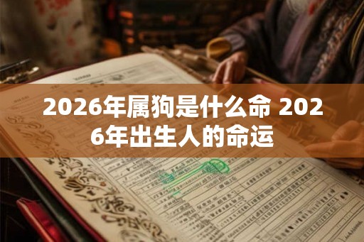 2026年属狗是什么命 2026年出生人的命运