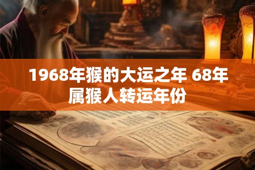 1968年猴的大运之年 68年属猴人转运年份