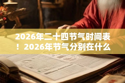 2026年二十四节气时间表！2026年节气分别在什么时候