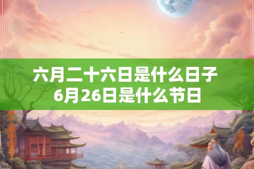 六月二十六日是什么日子 6月26日是什么节日