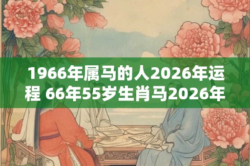1966年属马的人2026年运程 66年55岁生肖马2026年运势