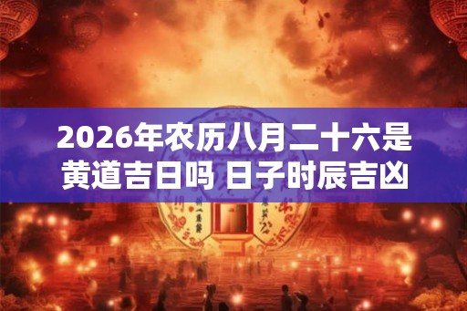 2026年农历八月二十六是黄道吉日吗 日子时辰吉凶