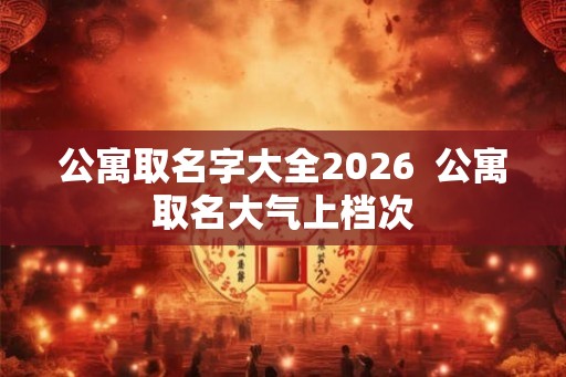 公寓取名字大全2026  公寓取名大气上档次