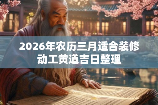 2026年农历三月适合装修动工黄道吉日整理 2026年农历三月适合装修动工黄道吉日整理