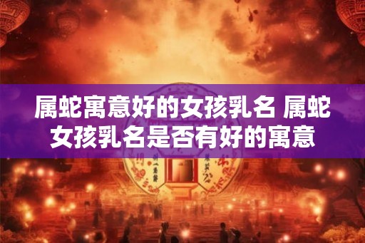 属蛇寓意好的女孩乳名 属蛇女孩乳名是否有好的寓意
