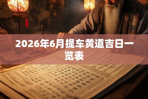 2026年6月提车黄道吉日一览表