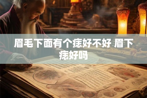 眉毛下面有个痣好不好 眉下痣好吗
