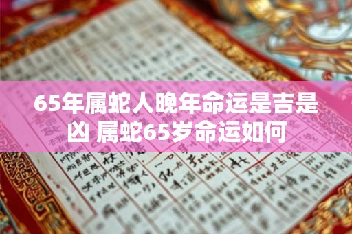 65年属蛇人晚年命运是吉是凶 属蛇65岁命运如何