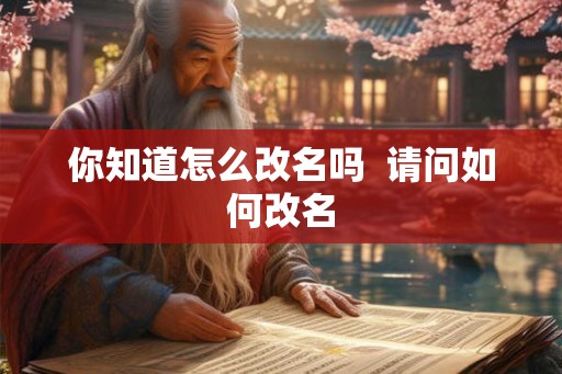 你知道怎么改名吗  请问如何改名