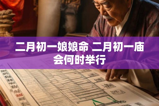 二月初一娘娘命 二月初一庙会何时举行
